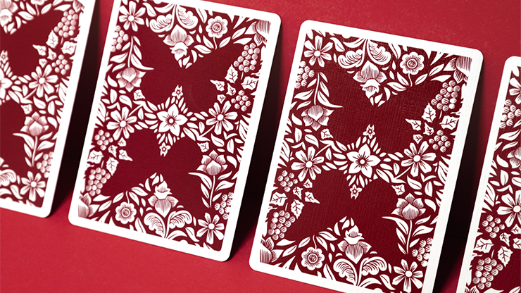 Butterfly Worker Marked Playing Cards (Red)