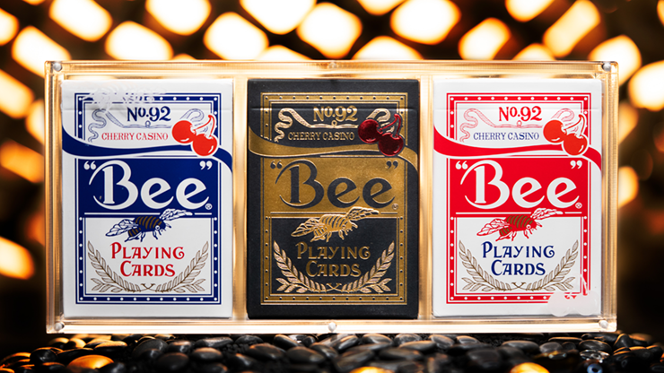 Limited Bee x Cherry 3 Deck Set (Blue, Red & Black) Playing Cards