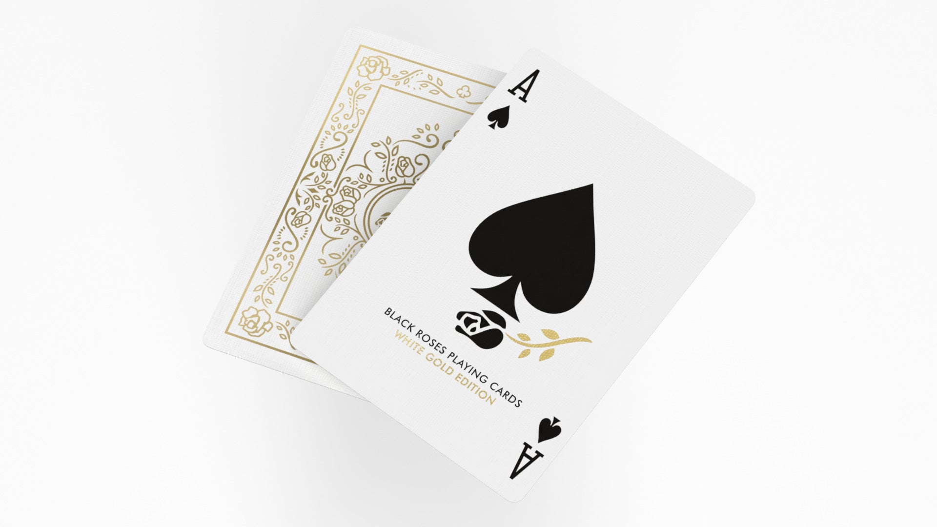 Black Roses White &amp; Gold Foiled Playing Cards (Marked)