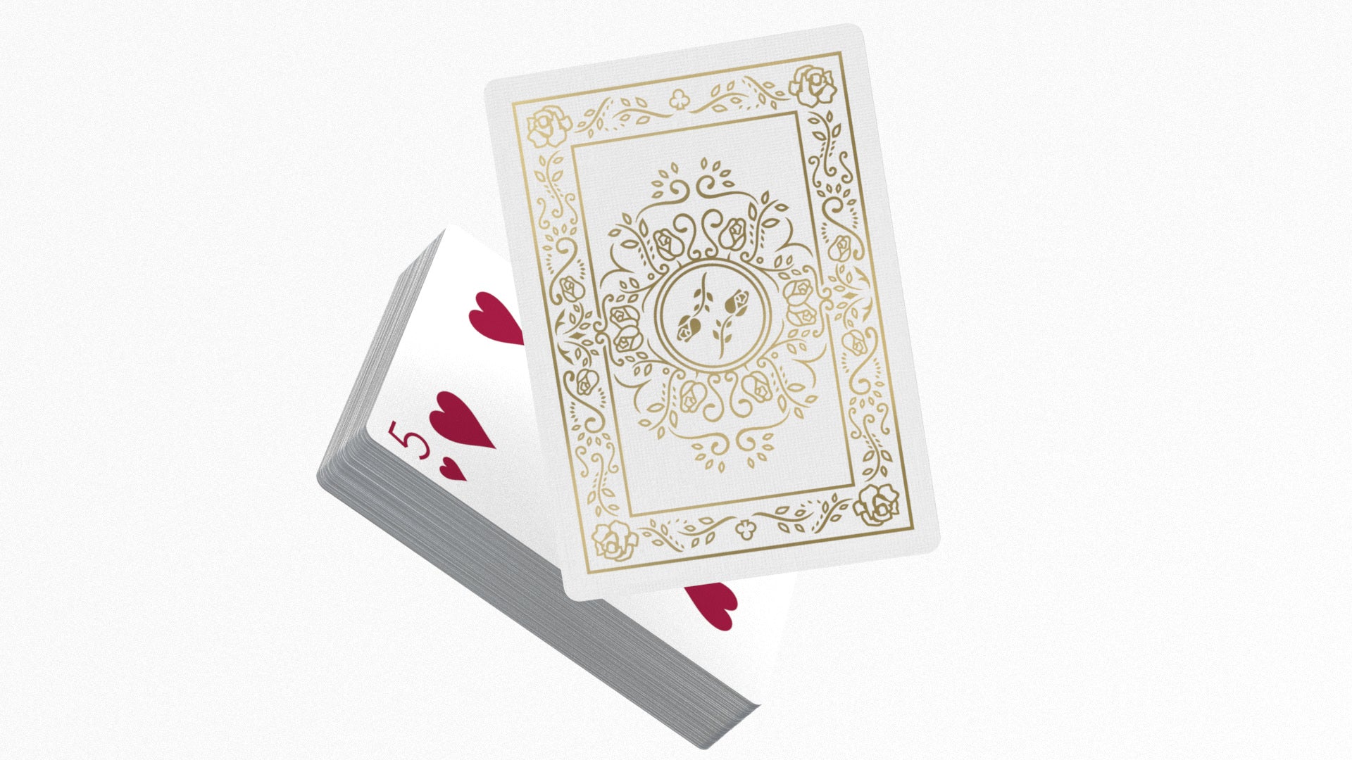 Black Roses White &amp; Gold Foiled Playing Cards (Marked)