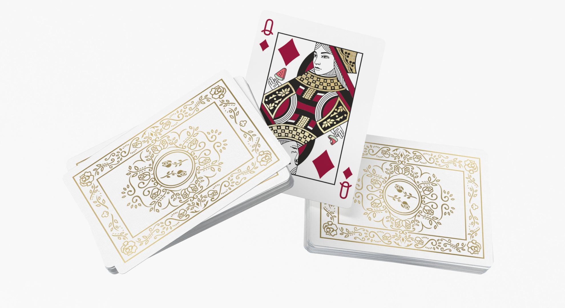 Black Roses White &amp; Gold Foiled Playing Cards (Marked)