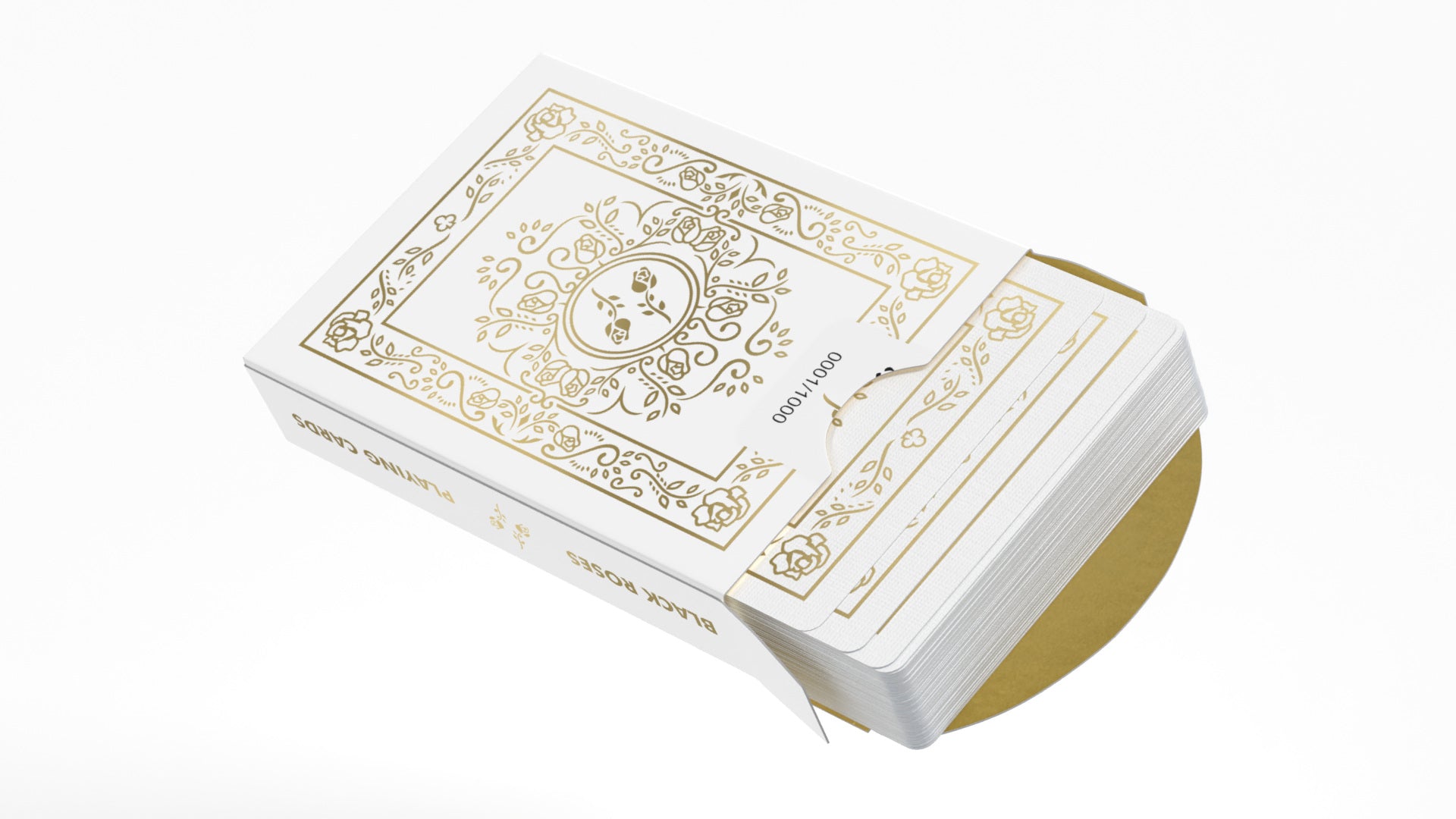 Black Roses White &amp; Gold Foiled Playing Cards (Marked)