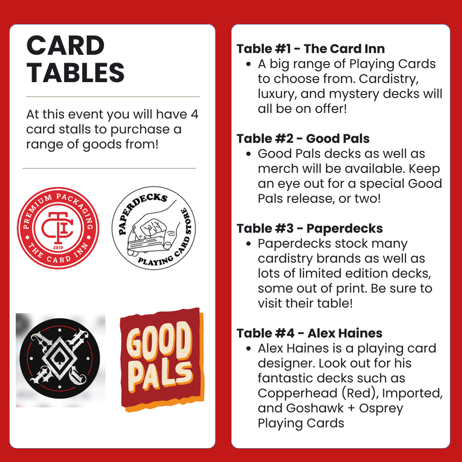 The Card Convention TICKET - UK Playing Card Event for Magicians, Cardists, Collectors