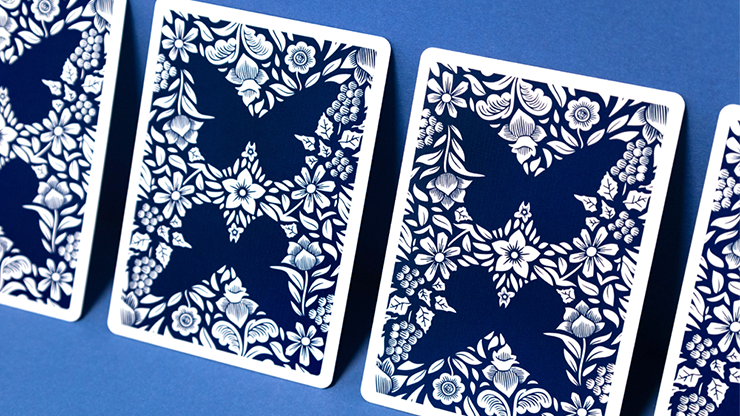 Butterfly Worker Marked Playing Cards (Blue)