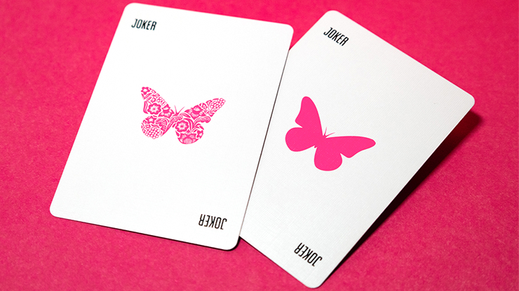 Butterfly Worker Marked Playing Cards (Pink)