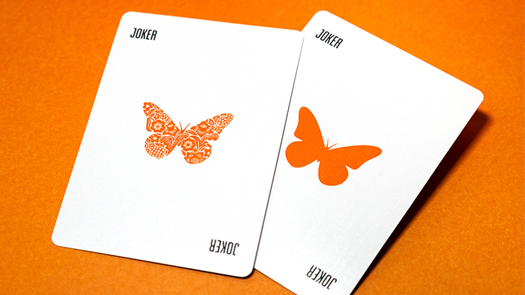 Butterfly Worker Marked Playing Cards (Orange)