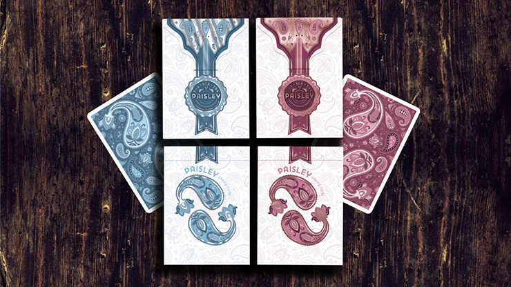 Marked Paisley Ton Sur Ton Poudre Blue Playing Cards