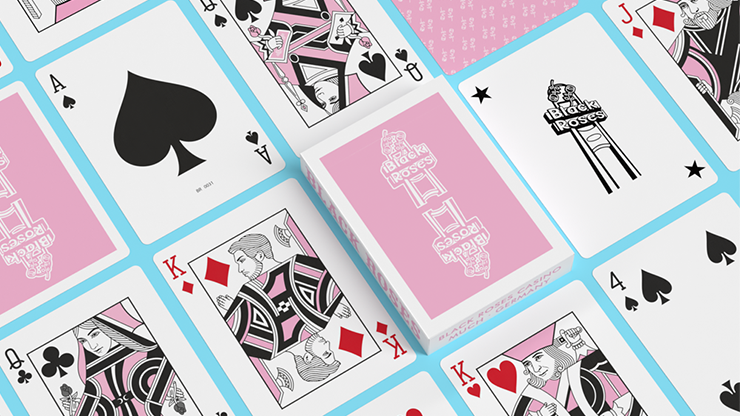 Pink Black Roses Vintage Casino Playing Cards