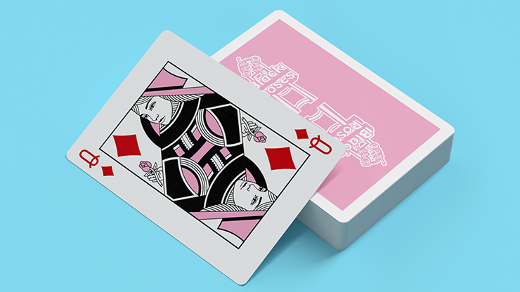 Pink Black Roses Vintage Casino Playing Cards