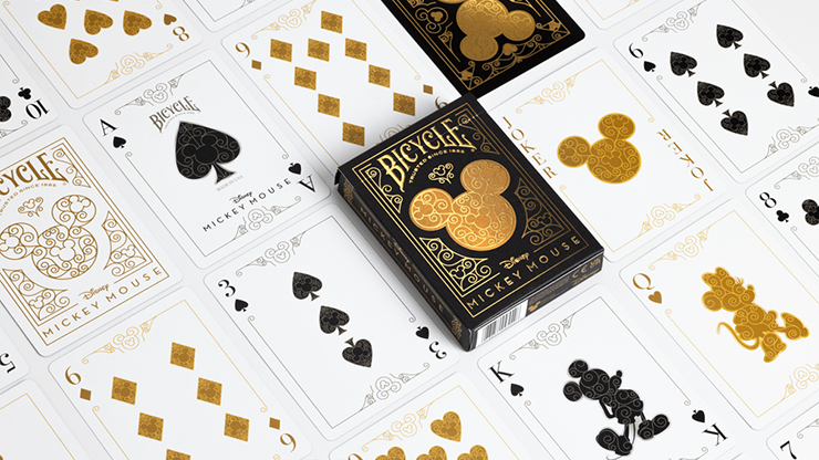 Bicycle Disney Mickey Mouse Playing Cards - Black & Gold (Foil Back)