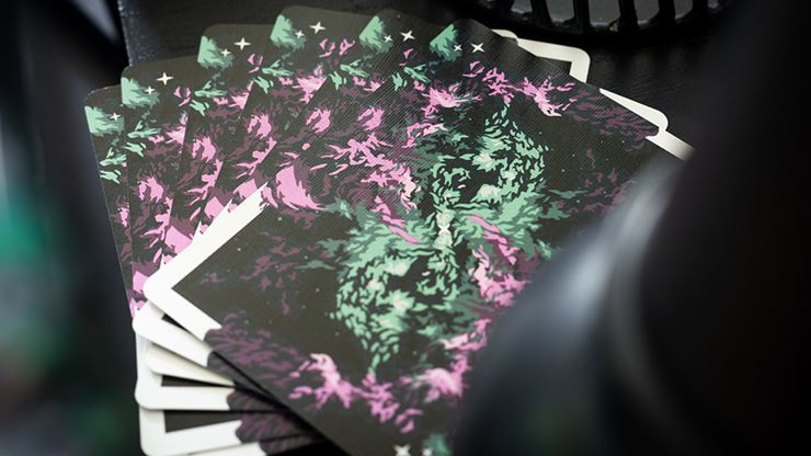 Gilded Bicycle Nebula Stellar Green Playing Cards (green star)