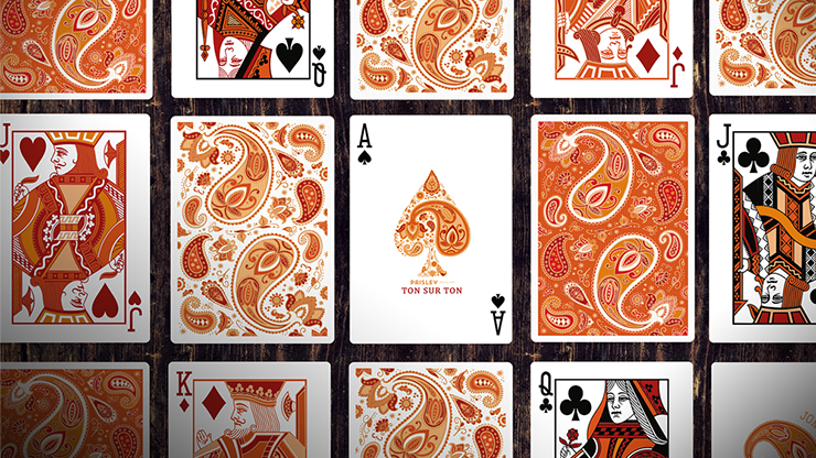 Paisley Ton sur Ton Poudre Orange Workers Deck  