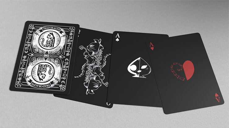 Schrodinger's Cat: Quantum GILDED Dead Black Playing Cards