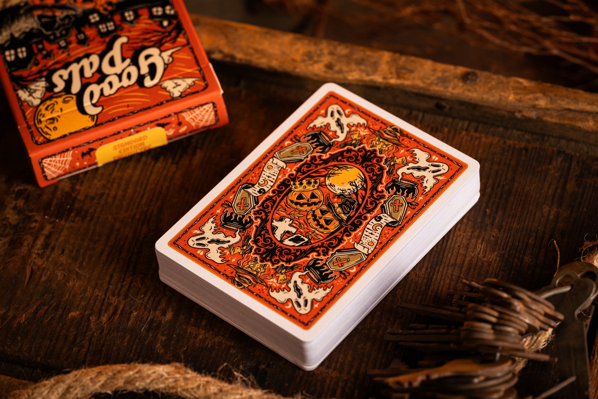 Good Pals Halloween Tales Playing Cards (V2 Orange) - Halloween Cards