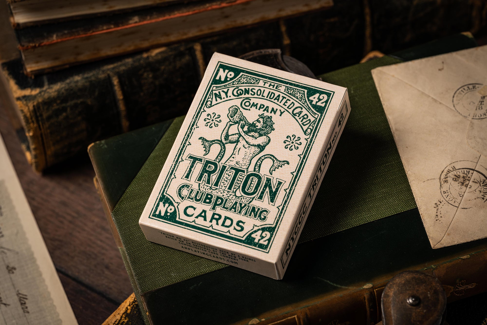 Triton 42 Club Playing Cards - Antique Restoration (Sea Green) - A.Haines