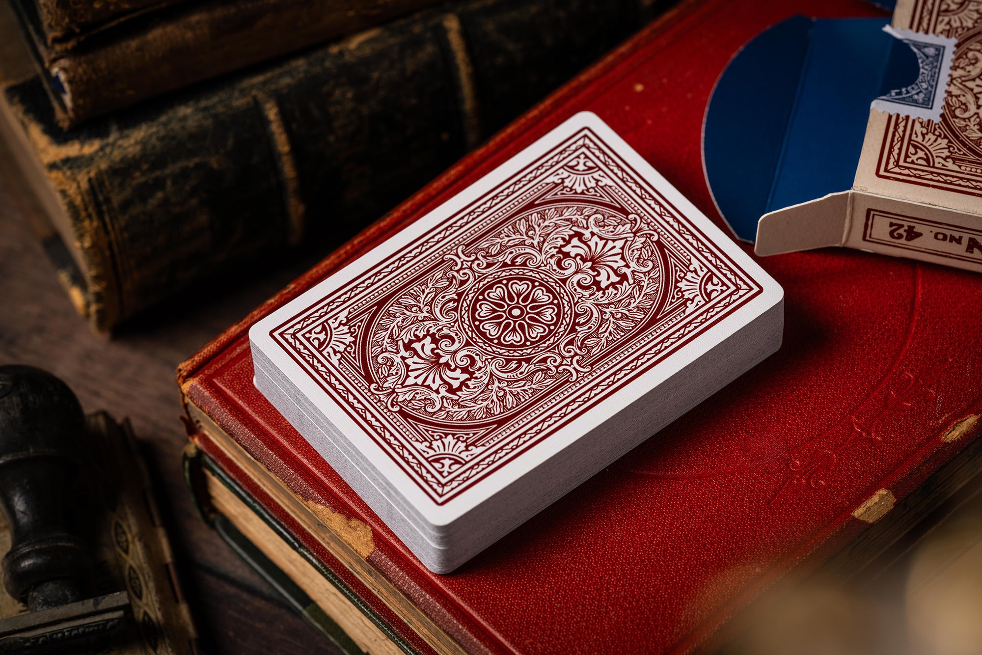 Triton 42 Club Playing Cards - Antique Restoration (Rosewood Red) - A.Haines