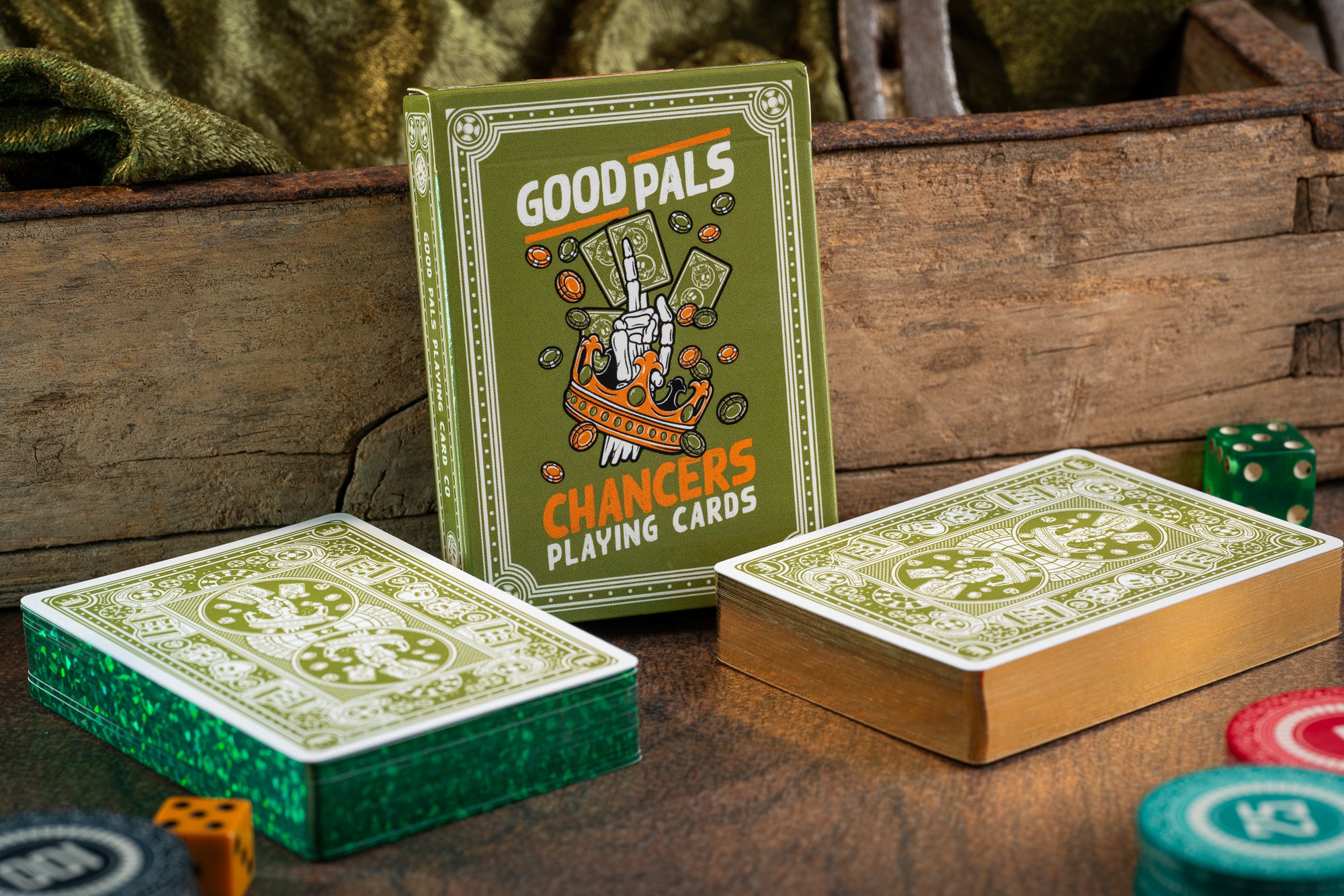 Chancers V3 Green Playing Cards Gilded Edition of 75 by Good Pals