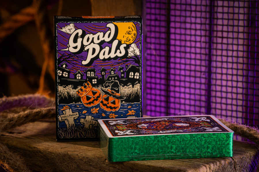 Good Pals Halloween Tales Gilded Green Edition of 75 - Halloween Playing Cards