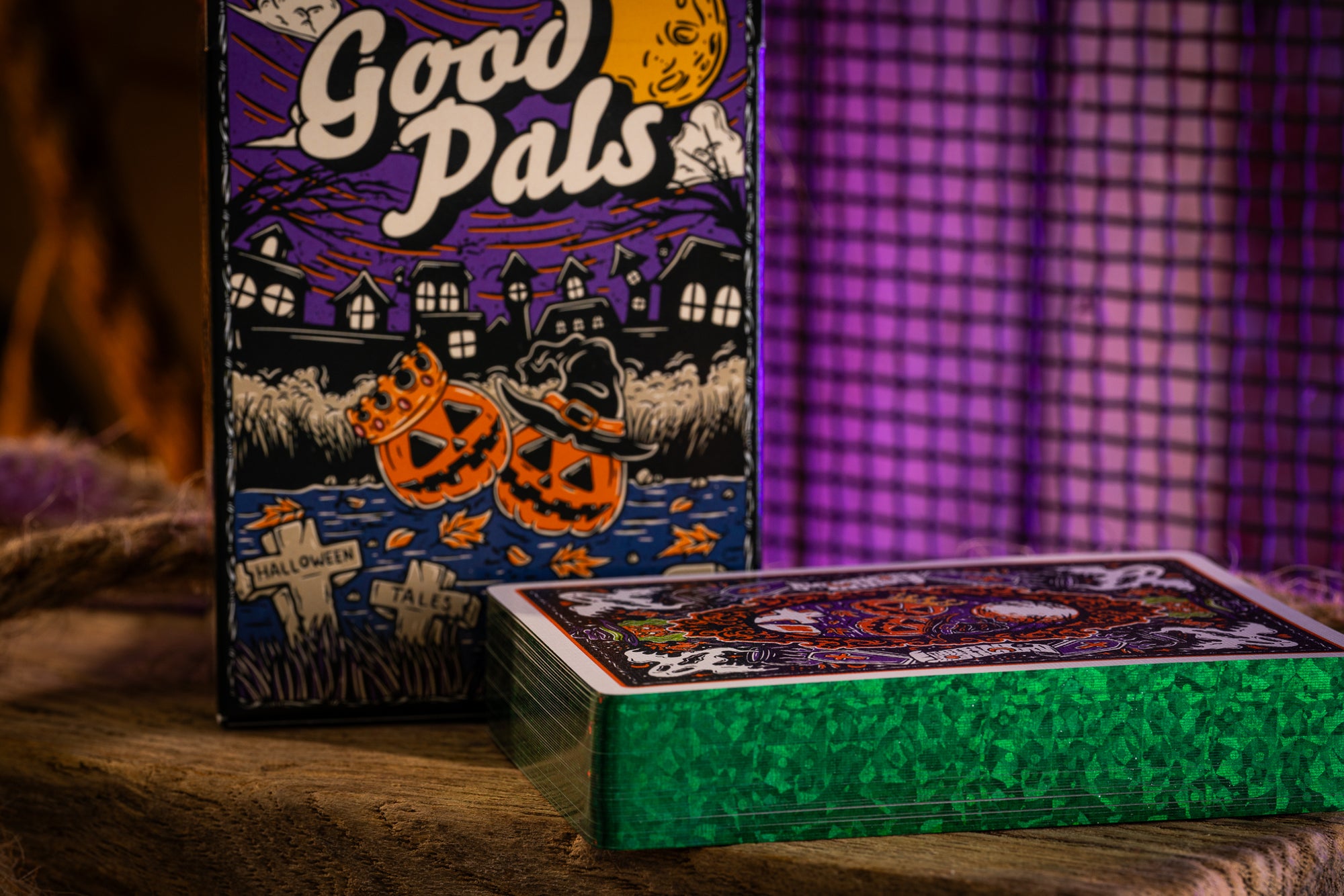 Good Pals Halloween Tales Gilded Green Edition of 75 - Halloween Playing Cards