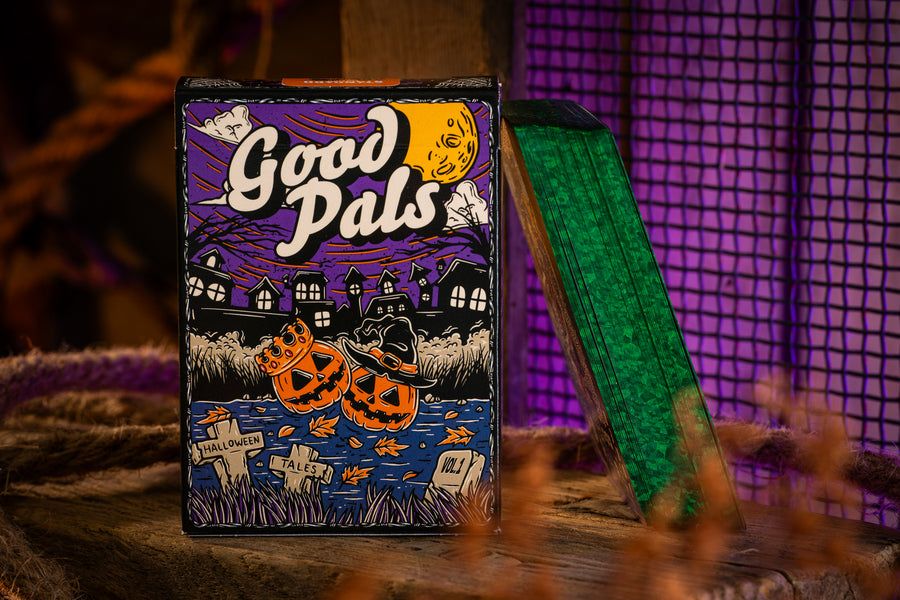 Good Pals Halloween Tales Gilded Green Edition of 75 - Halloween Playing Cards
