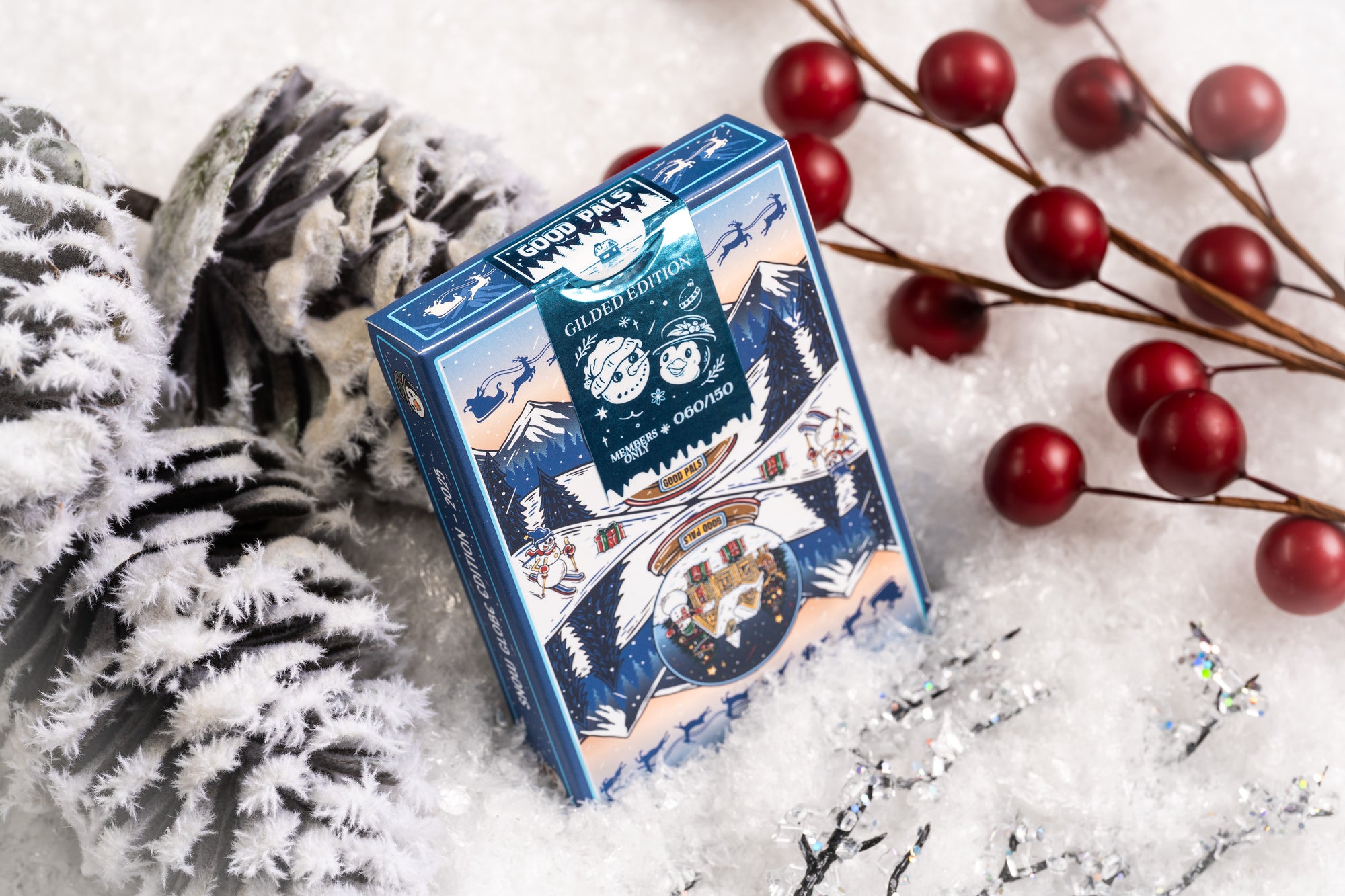 Good Pals Christmas Playing Cards - GILDED Snow Globe Limited Edition