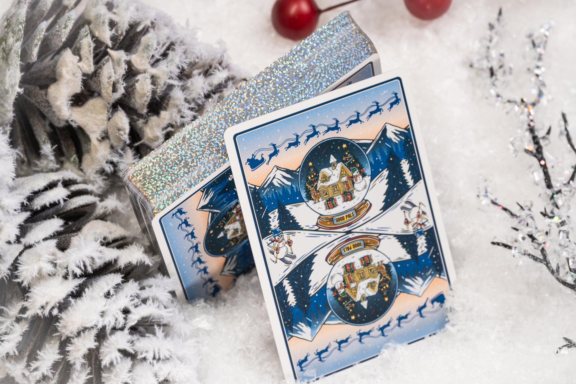 Good Pals Christmas Playing Cards - GILDED Snow Globe Limited Edition