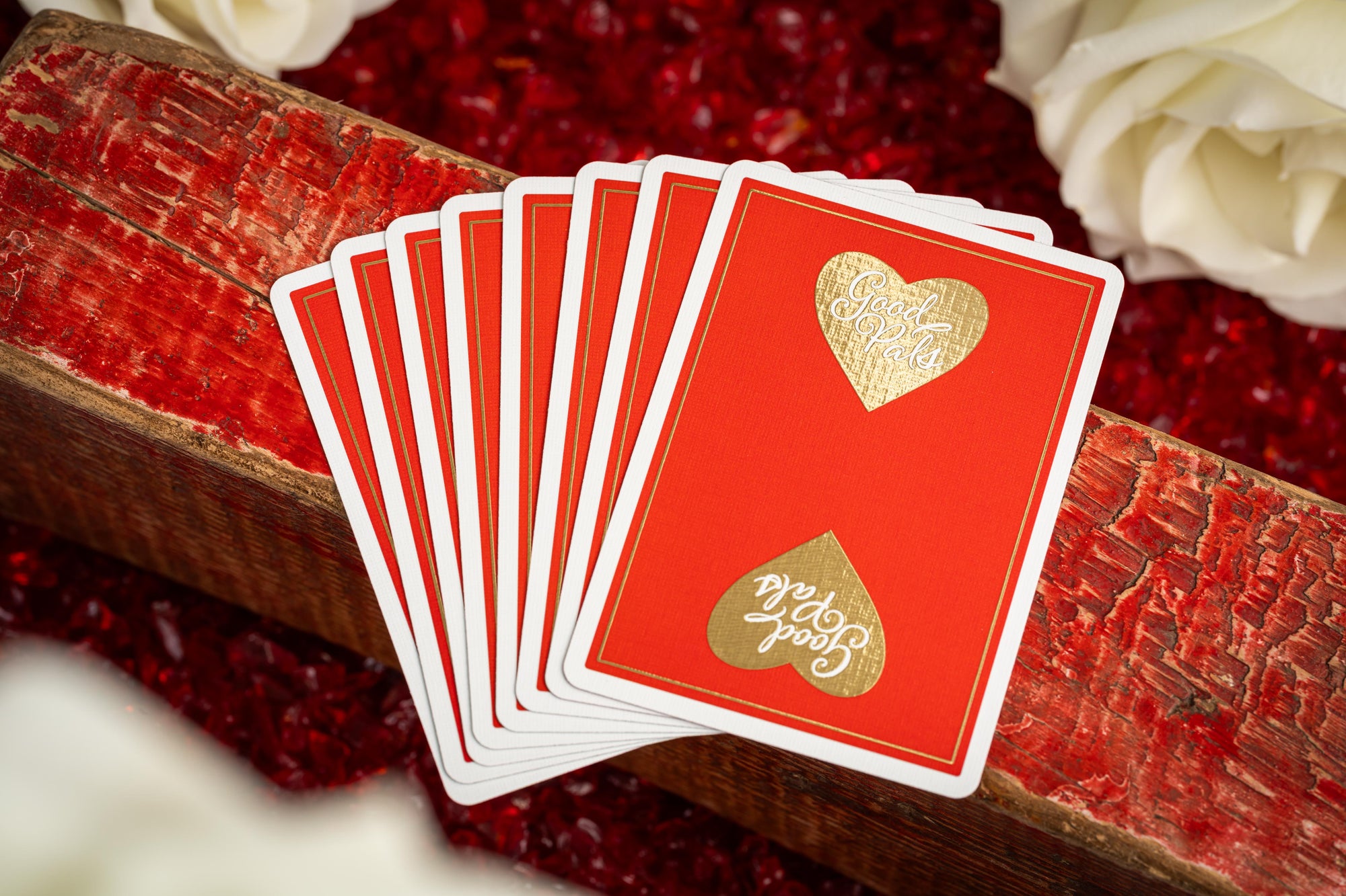 Good Pals Valentine's Playing Cards - Red &amp; Gold Limited Edition
