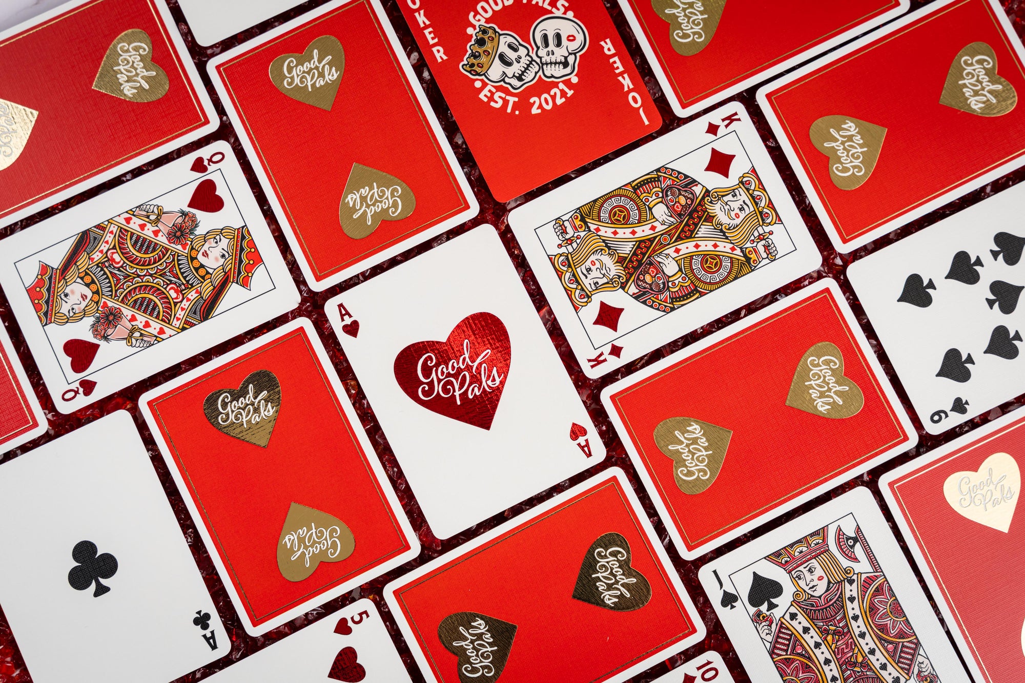 Good Pals Valentine's Playing Cards - Red &amp; Gold Limited Edition