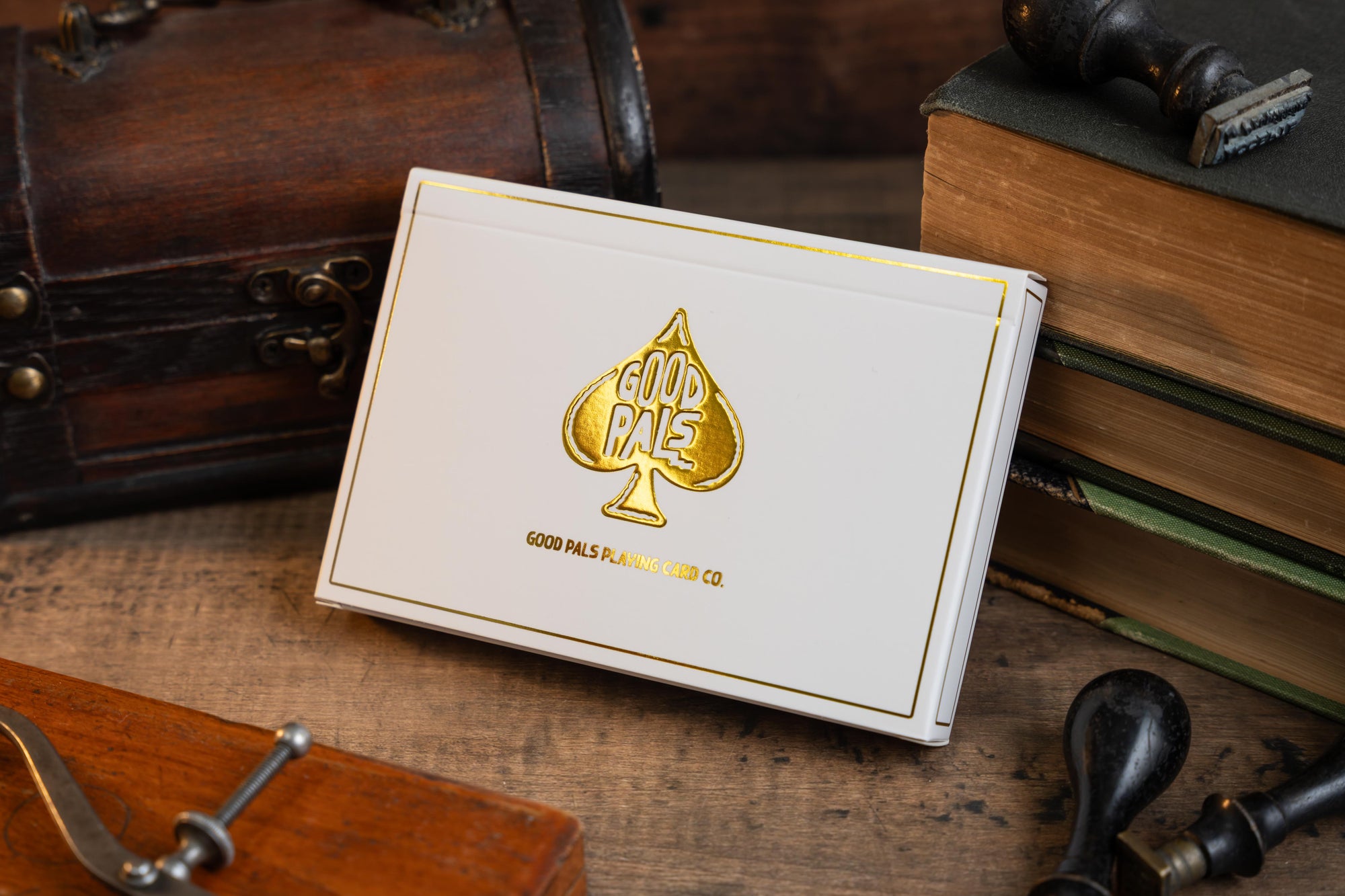 Good Pals Playing Cards - 2 Deck Storage Box (Gold Foiled)