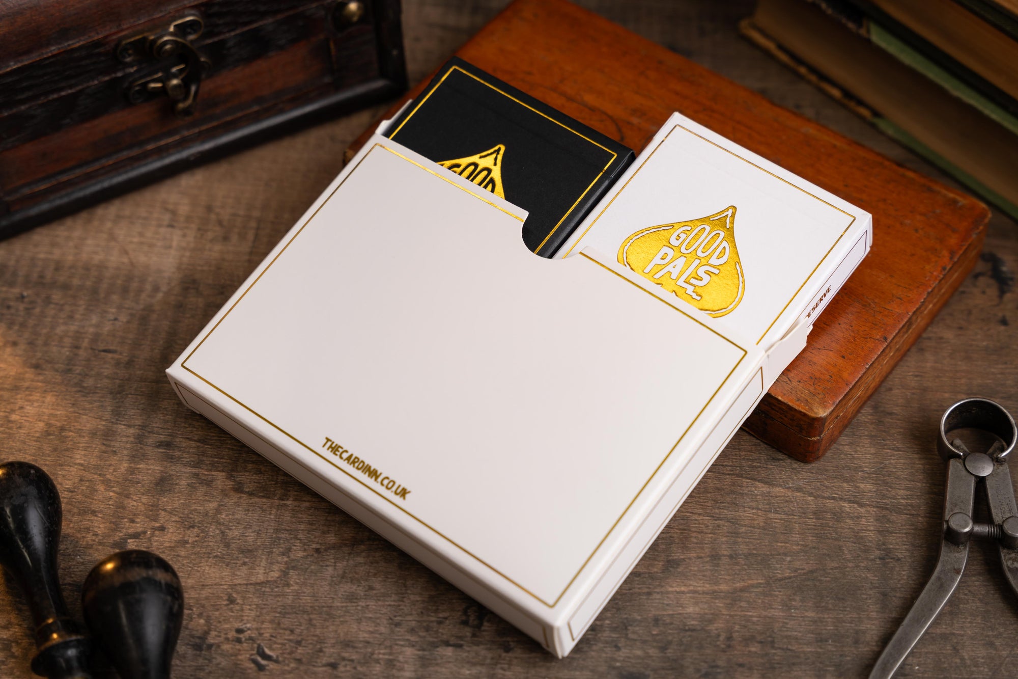 Good Pals Playing Cards - 2 Deck Storage Box (Gold Foiled)