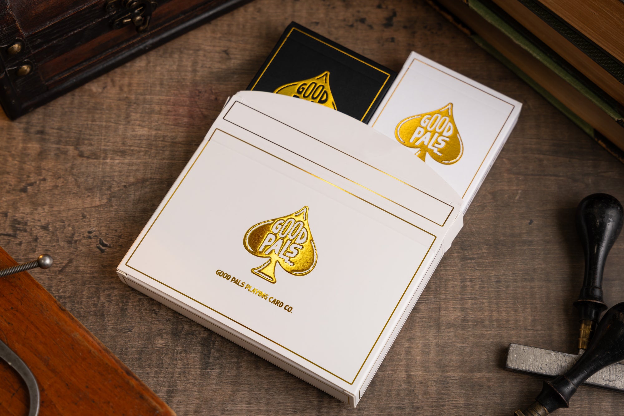 Good Pals Playing Cards - 2 Deck Storage Box (Gold Foiled)