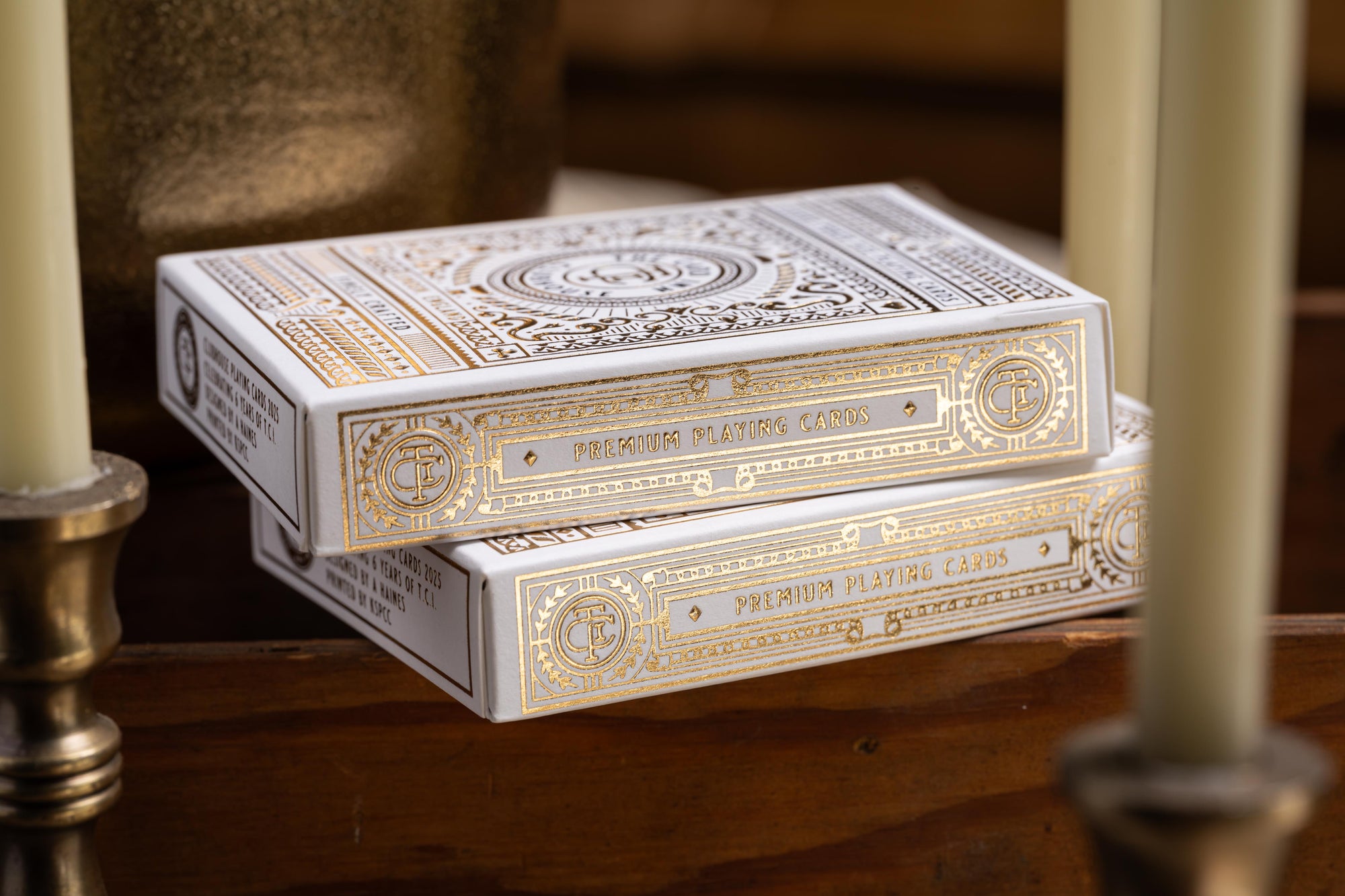 TCI Clubhouse Playing Cards (White & Gold) - The Card Inn