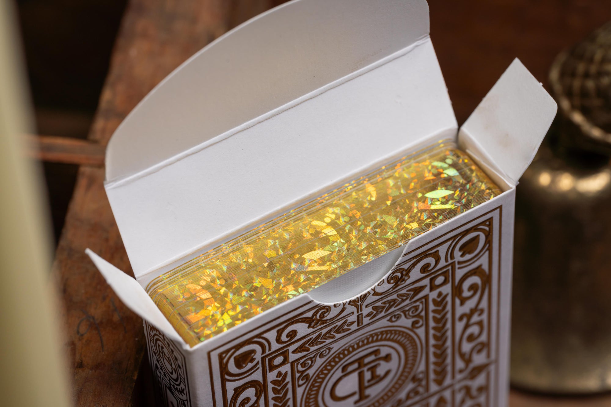 GILDED TCI Clubhouse Playing Cards (White & Gold) 
