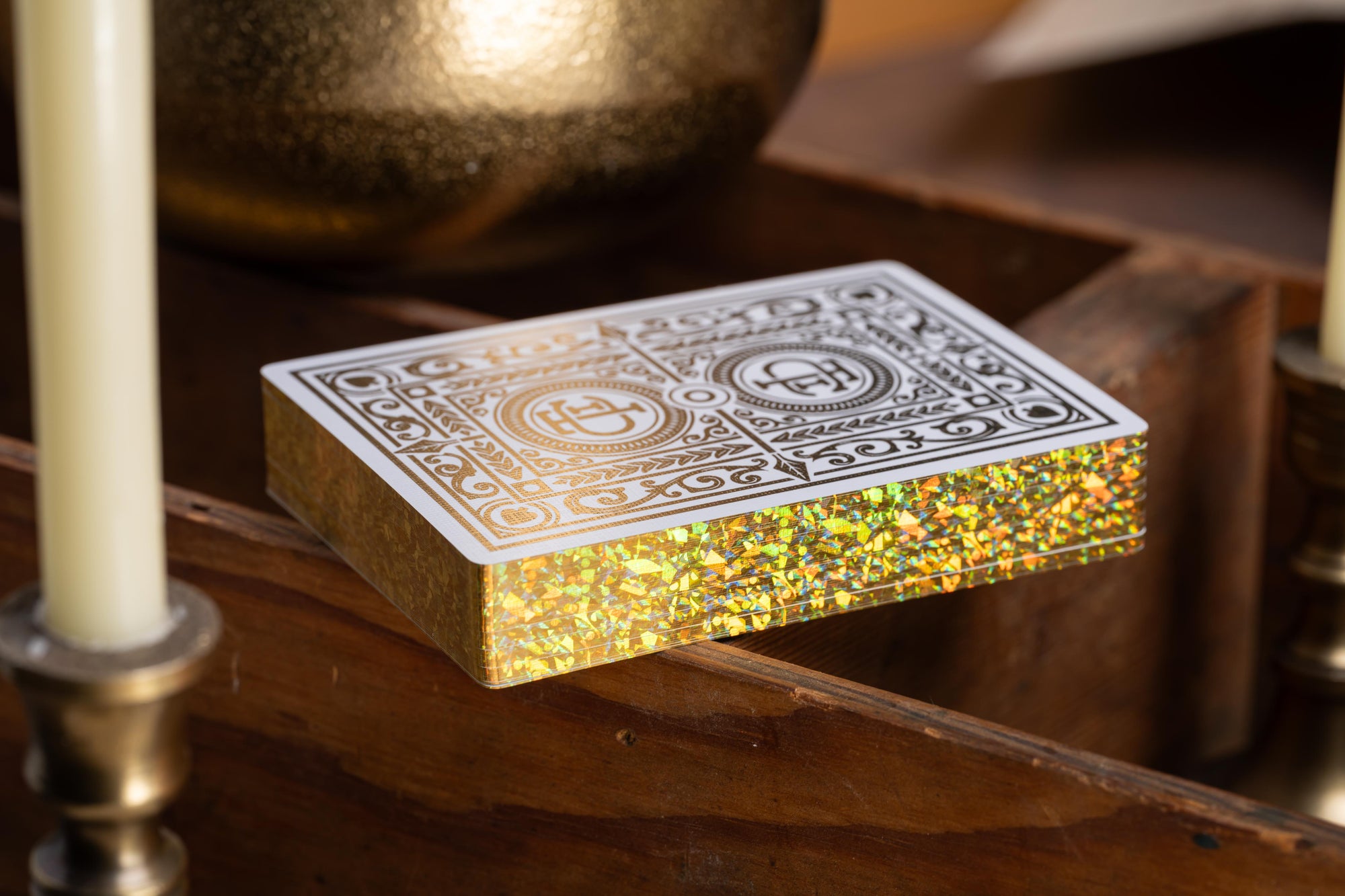 GILDED TCI Clubhouse Playing Cards (White & Gold) 