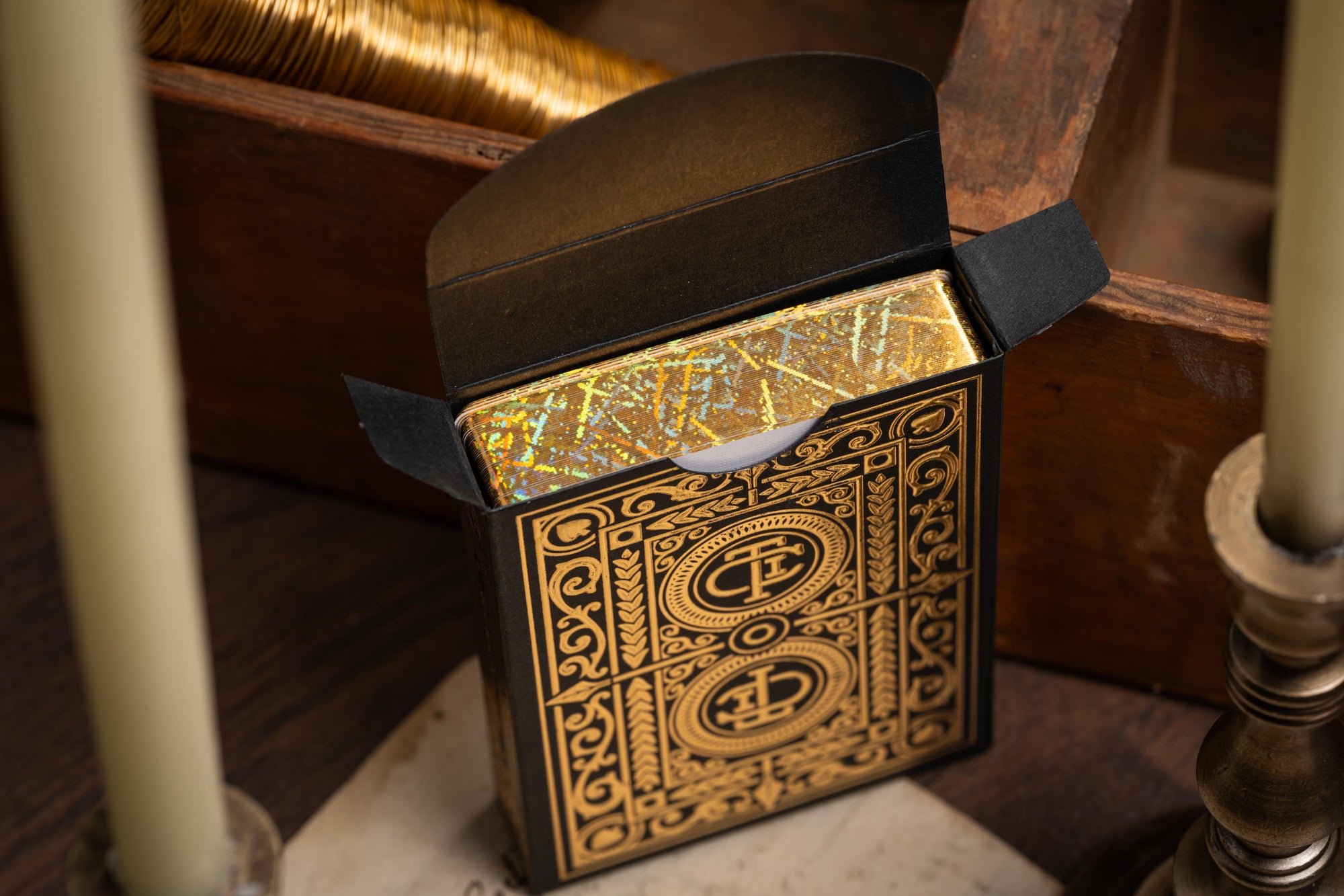 GILDED TCI Clubhouse Playing Cards (Black & Gold) - The Card Inn 