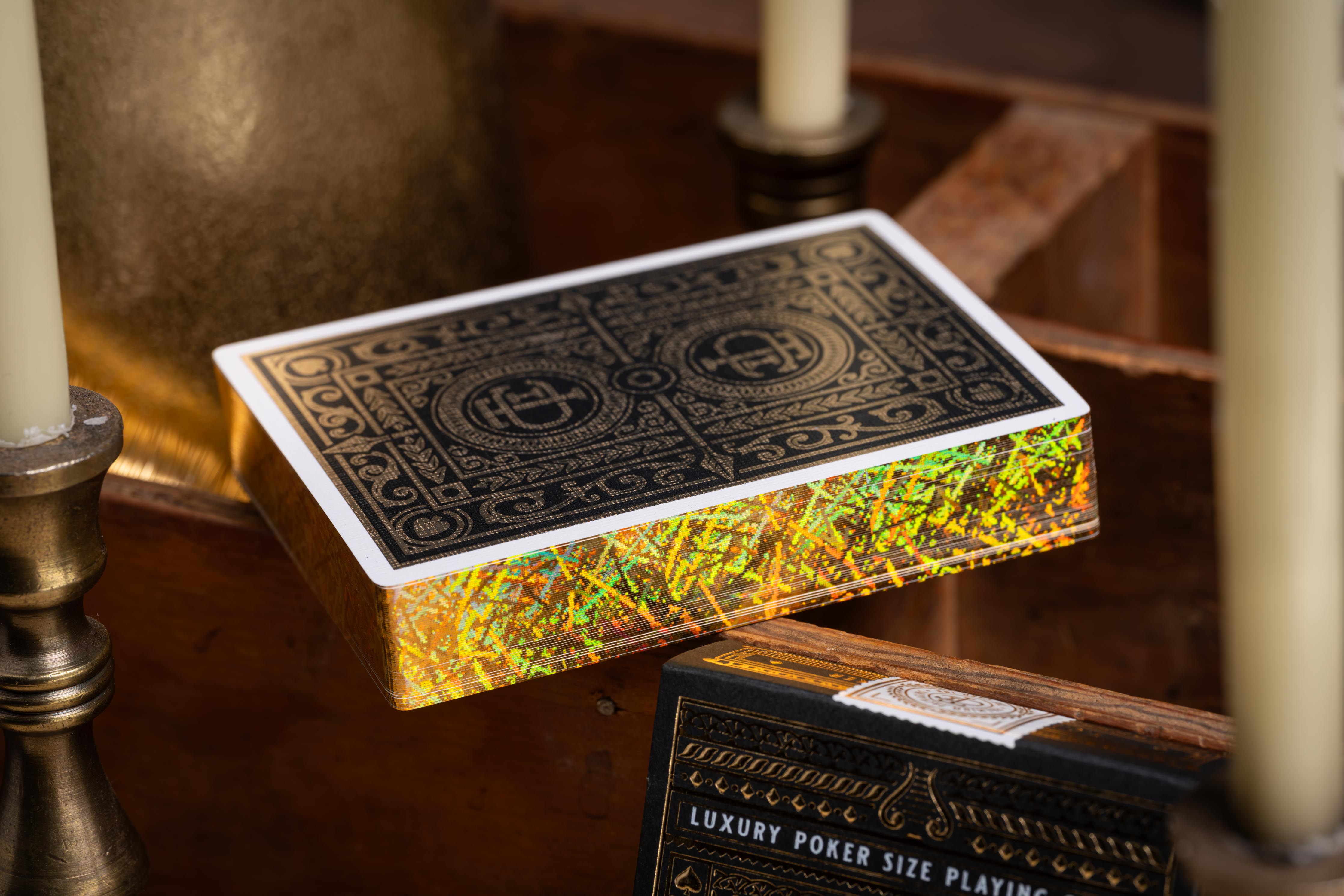 GILDED TCI Clubhouse Playing Cards (Black & Gold) - The Card Inn