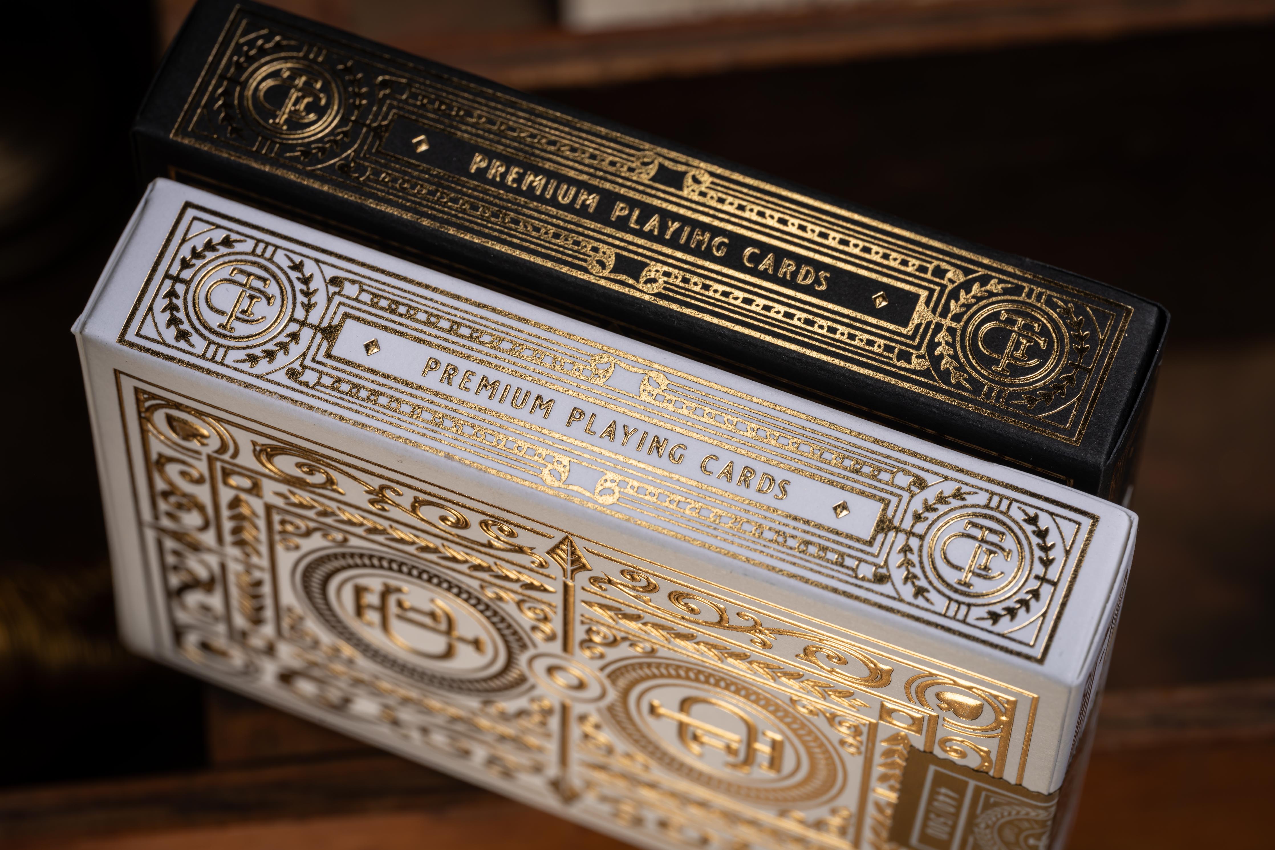 GILDED TCI Clubhouse Playing Cards (White & Gold) - The Card Inn
