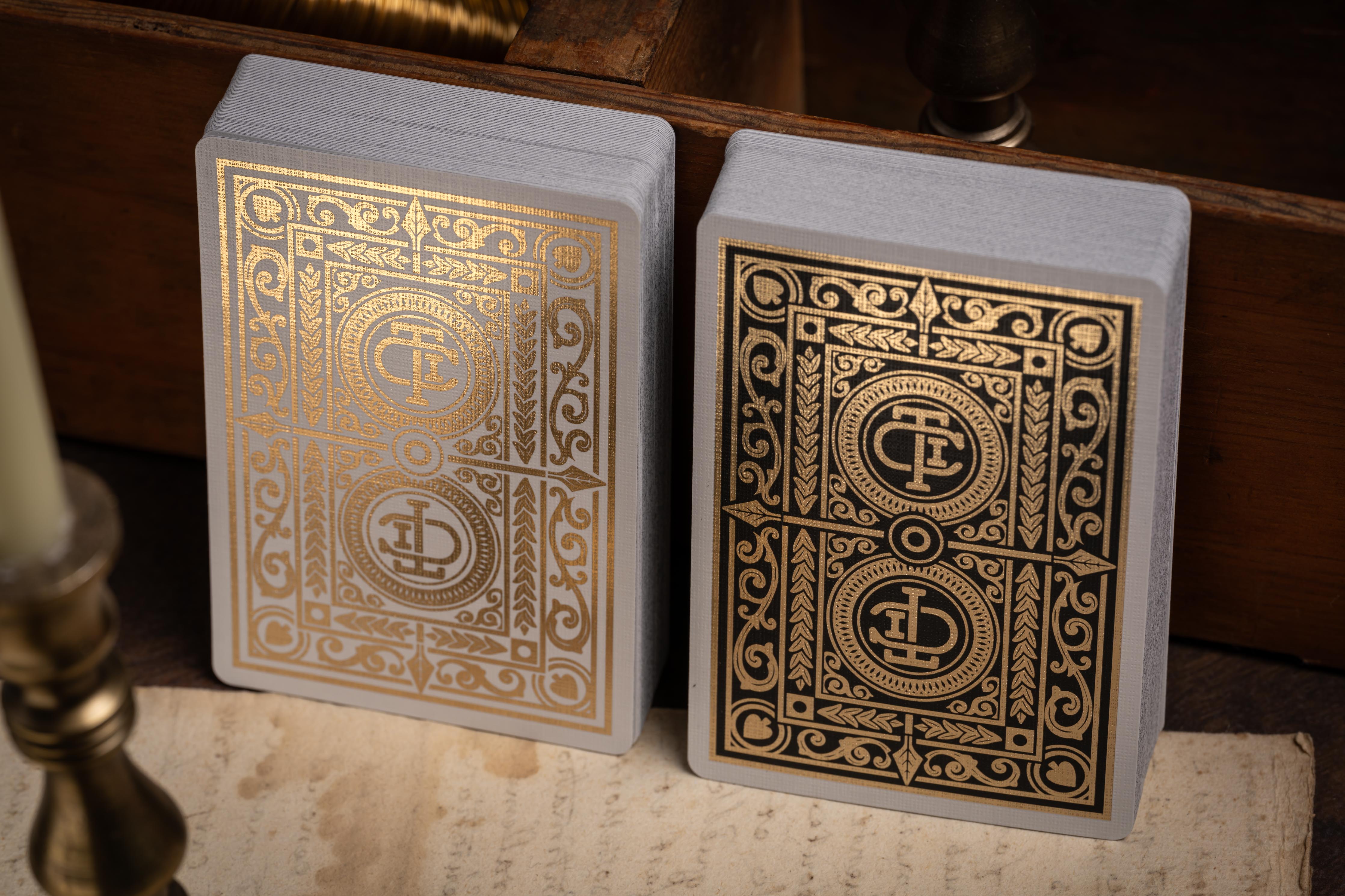 GILDED TCI Clubhouse Playing Cards (Black & Gold) - The Card Inn