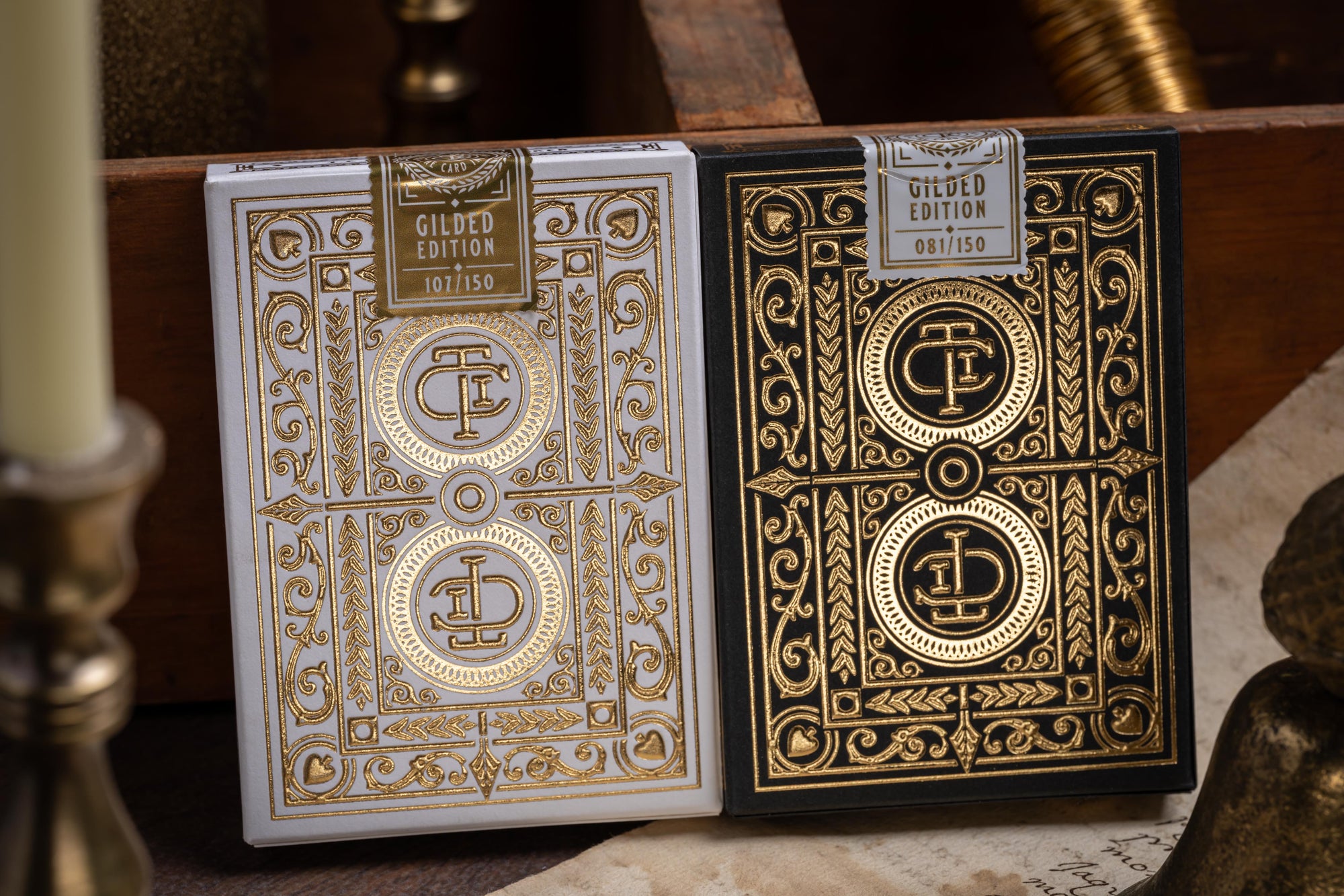 GILDED TCI Clubhouse Playing Cards (White &amp; Gold) 