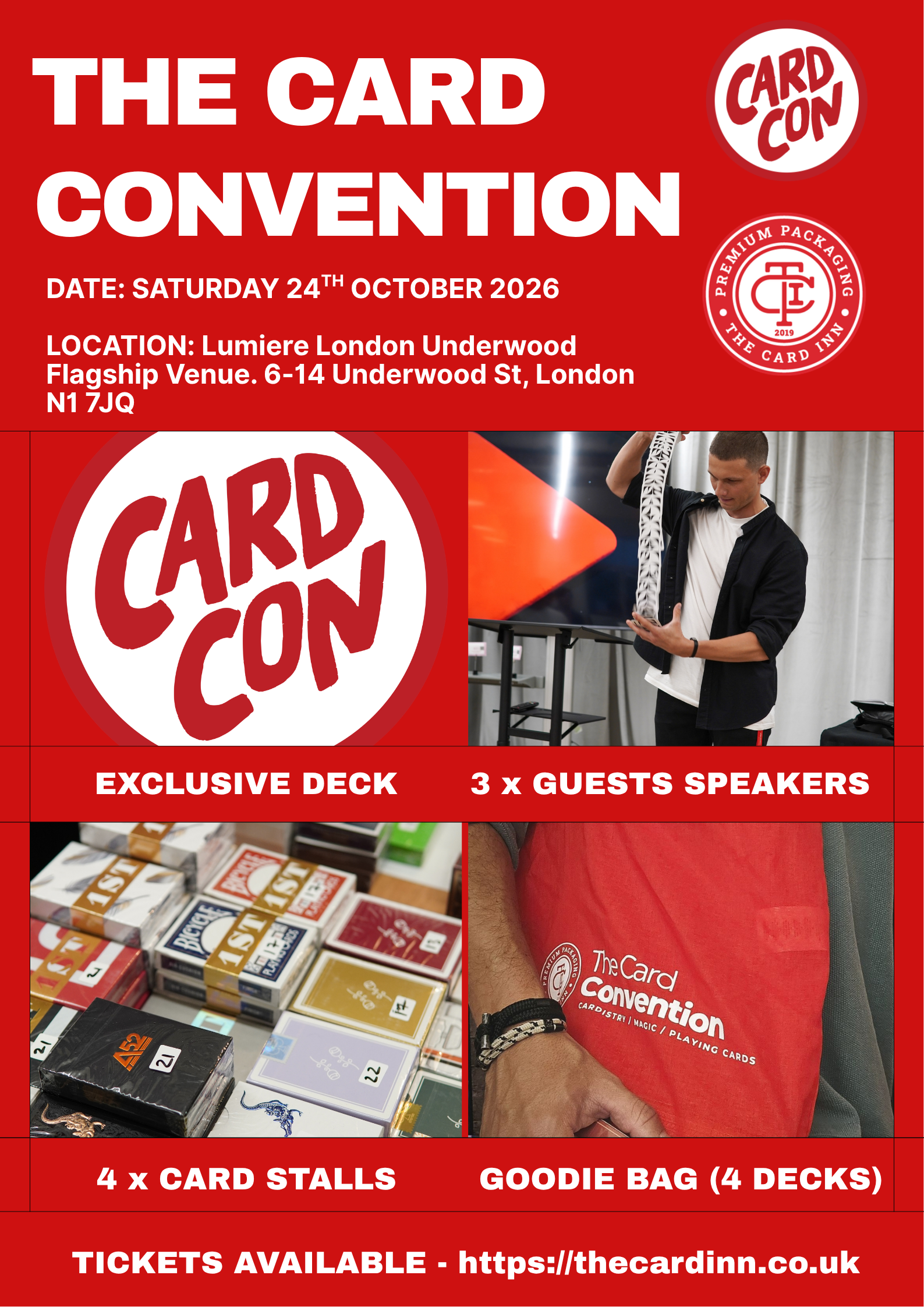 The Card Convention TICKET (2026) - UK Playing Card Event for Magicians, Cardists, Collectors