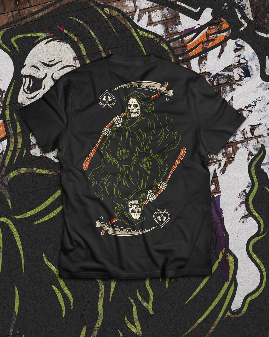 Grim Reaper Pocket + Large Back Print T-Shirt - Good Pals