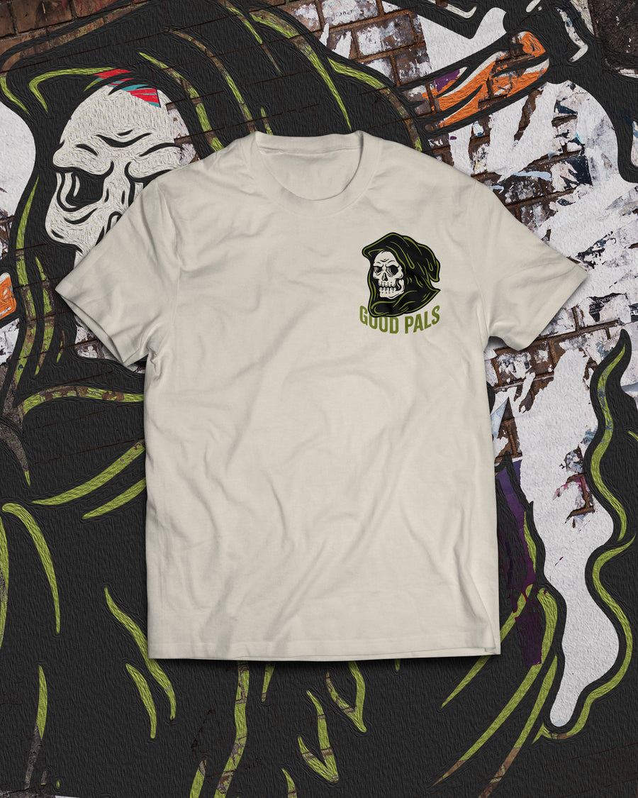 Grim Reaper Pocket + Large Back Print T-Shirt - Good Pals