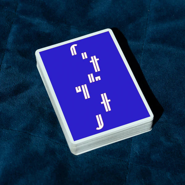 Blue Glitch Fontaine Playing Cards