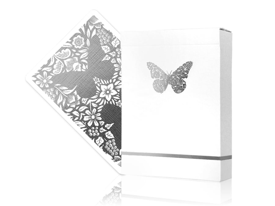 SILVER Butterfly Playing Cards Worker Edition