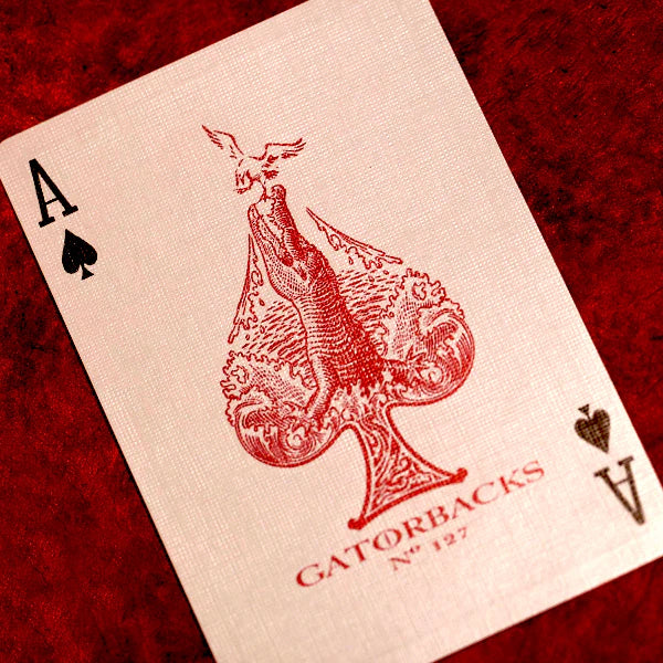 Red Metallic Gatorbacks Playing Cards - David Blaine Cards at The Card Inn