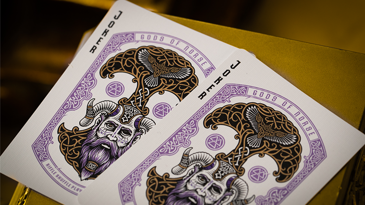 Gods of Norse Playing Cards - Olive Esse / Purple Royale