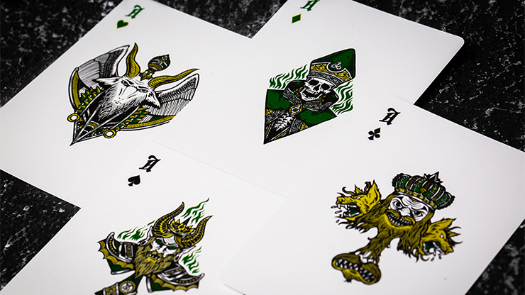 Inferno Playing Cards - Emerald Blaze