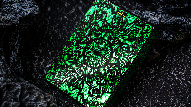 Inferno Playing Cards - Emerald Blaze